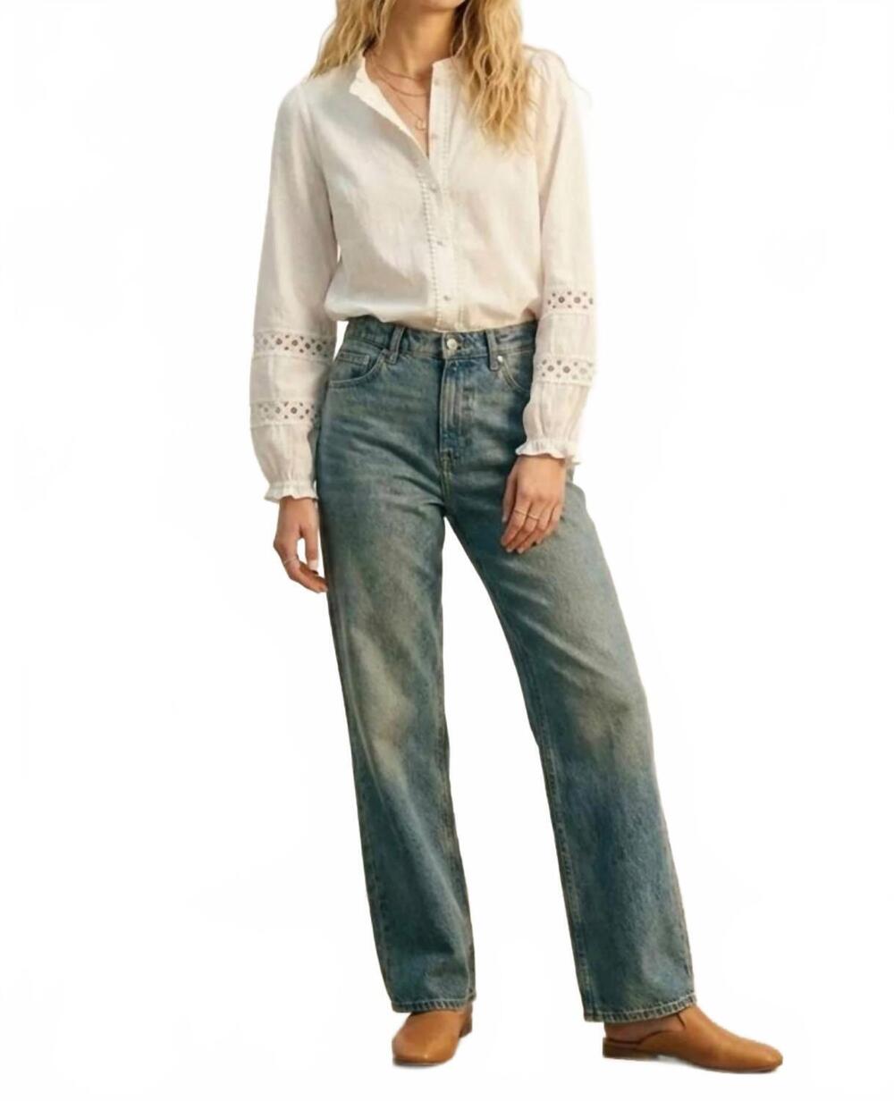 NEW Q2 lace chrochet button blouse in white